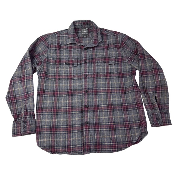 Grayers Other - Grayers Heritage Flannels Mens Large Grey‎ Burgundy Plaid Cotton Button down